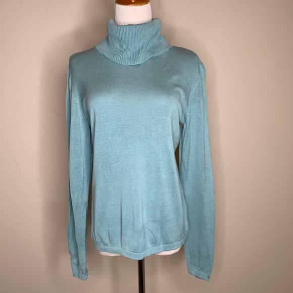 Kial Pale Green Turtleneck Sweater Sz Medium - Picture 1 of 8